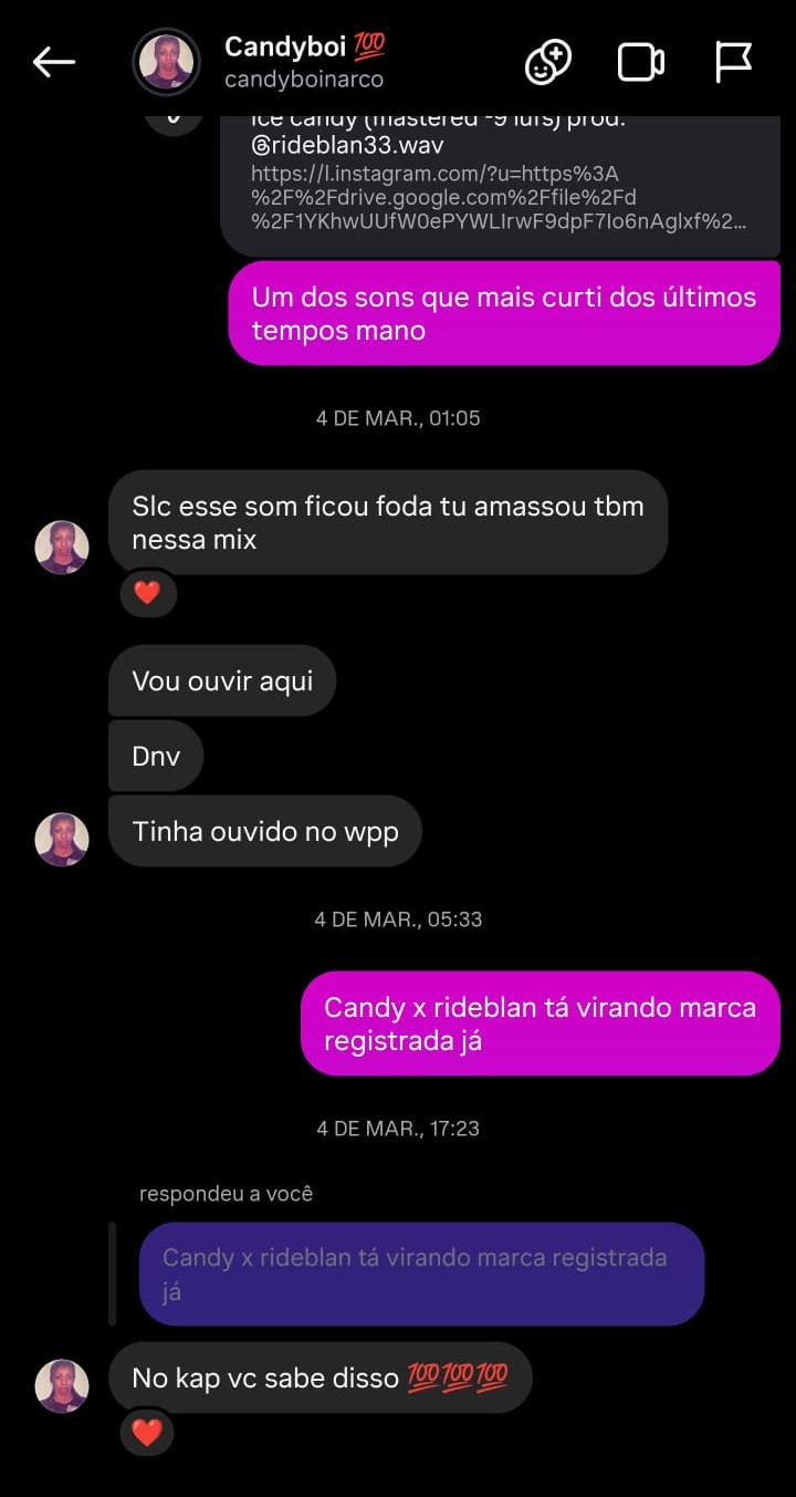 Depoimento de Candyboi sobre a mixagem